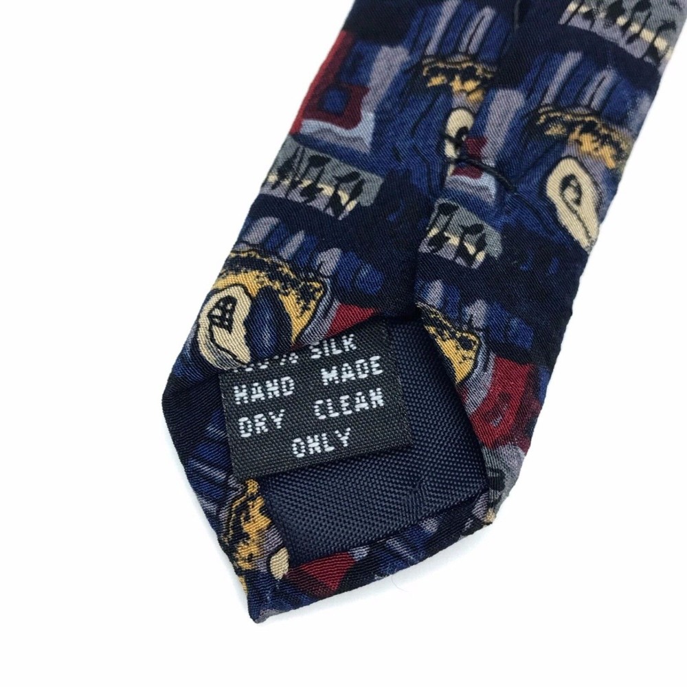 Jerry J. Garcia Tie Blue Opaque Multicolor Artist Silk Collector Necktie 56" - Picture 8 of 10